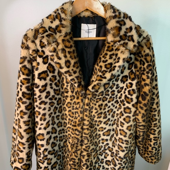 Mango leopard print oversized coat